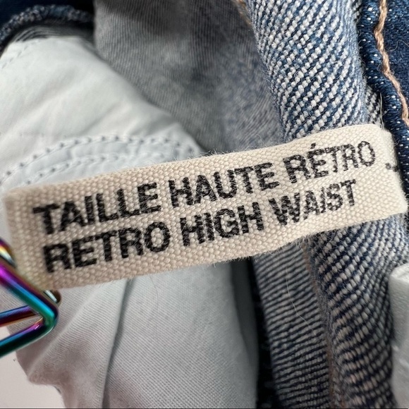 Garage Retro High Waisted Distressed Cuffed Hem Jean Shorts Size 1 Women’s - Picture 4 of 8